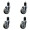 Service Caster 4'' Gray Poly Wheel Swivel 1-3/4'' Expanding Stem Caster Set, 4PK SCC-EX20S414-PPUB-134-4 - alternate 1
